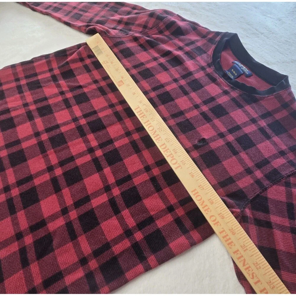 POLO RALPH LAUREN BUFFALO PLAID THERMAL RED BLACK MENS XL
